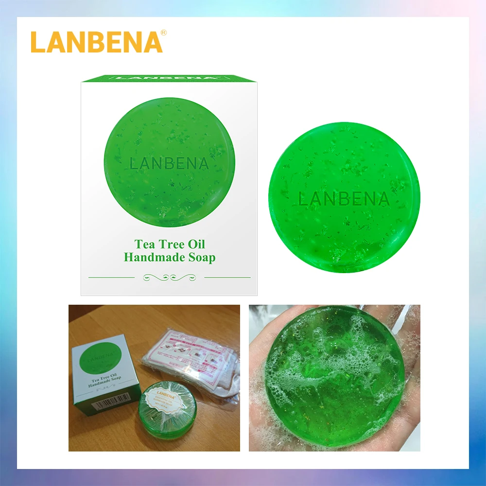 LANBENA 24kgold мыло ручной работы TeaTree + водоросли для лица с гиалуроновой кислотой