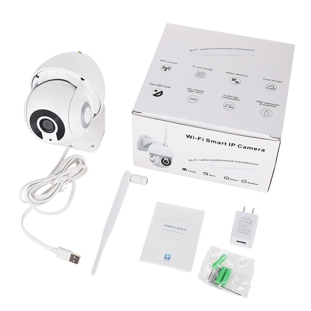 

2MP Outdoor Wifi Camera 1080P HD IP Camera Water Resistant Audio Wireless Camera Home Security IP Camera