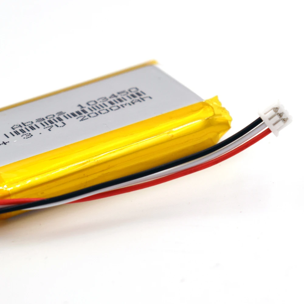 

5pcs103450 3.7V 2000mAh Li-Polymer Rechargeable Battery Lithium 3-PH1.25 Li-Po ion for DVD PAD GPS camera Speaker laptop