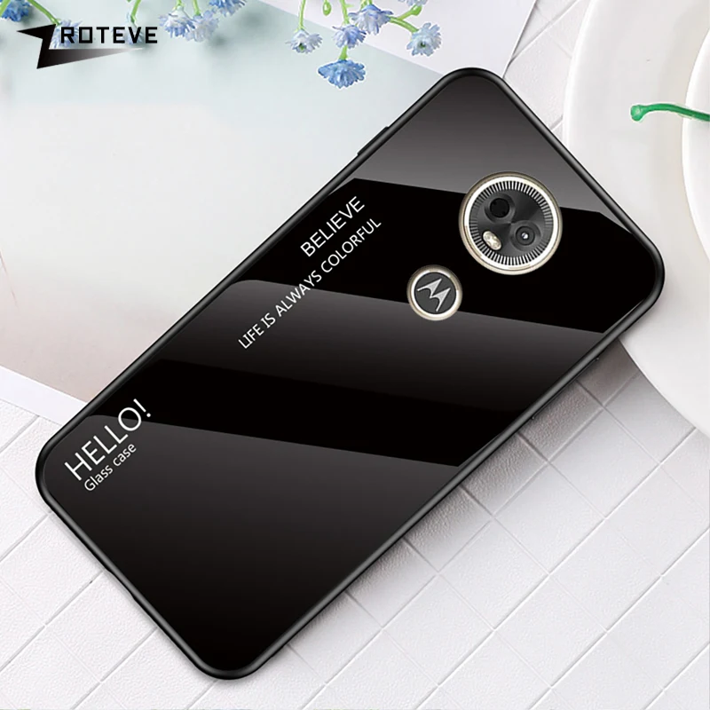 Чехол для Motorola G6 Plus Play задняя крышка из закаленного стекла Moto силиконовый