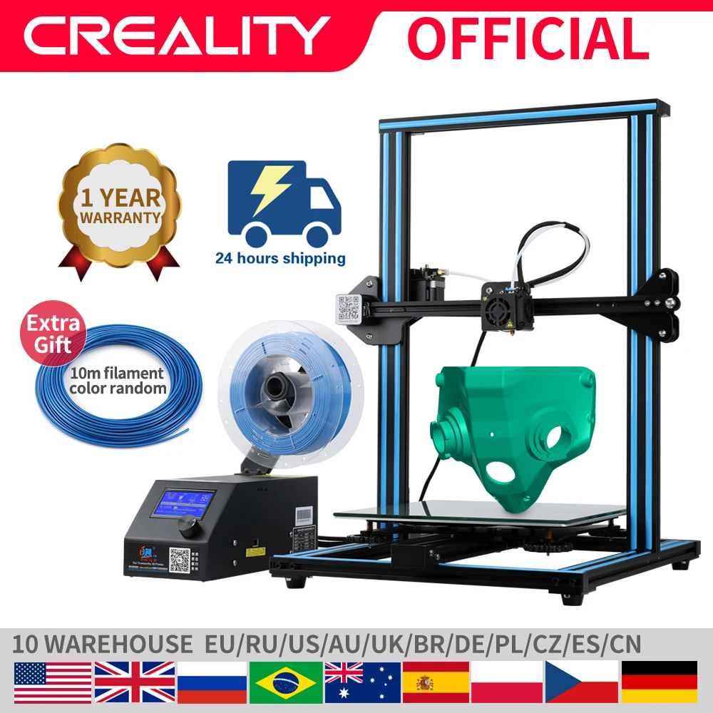 CREALITY 3D CR 10/CR 10S принтер большой размер печати 300*300*400 мм Полу DIY набор алюминиевая