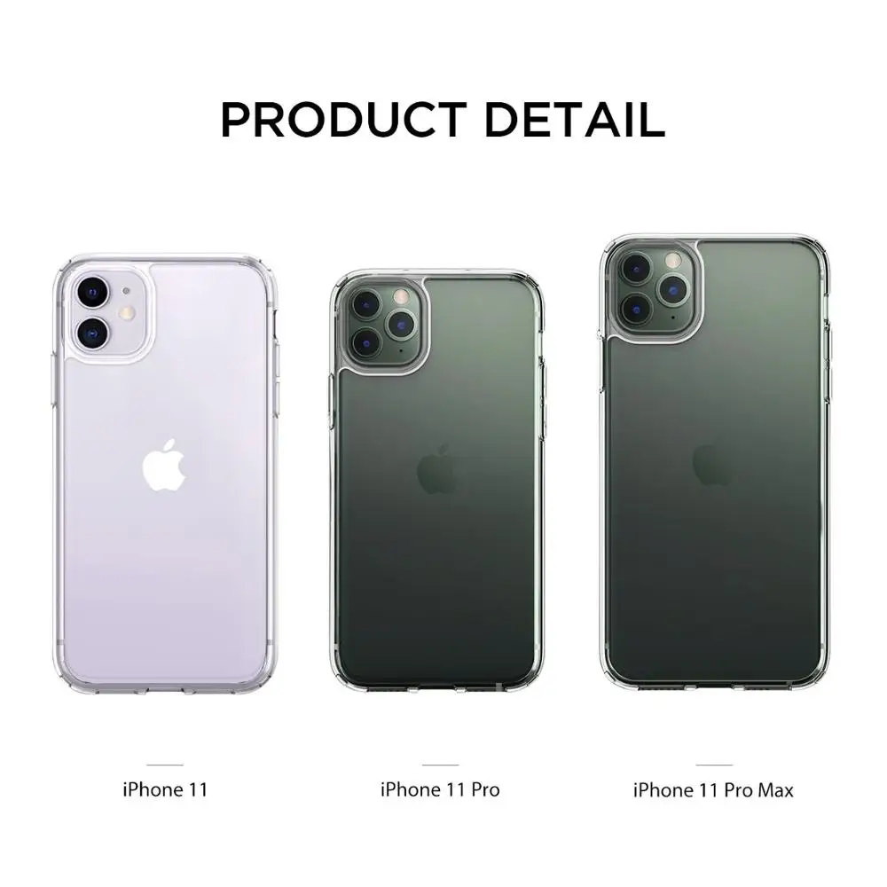 Ультратонкий прозрачный силиконовый чехол для телефона iPhone 11 Pro Max сверхмощный