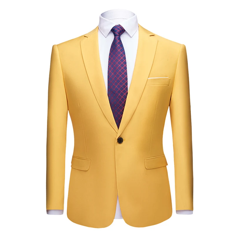 

Brand Black Gray Yellow Red Purple Burgyundy Green Man Blazer Casual Suit Jacket Mens Formal Blazers Business Dress Blazer XZ359