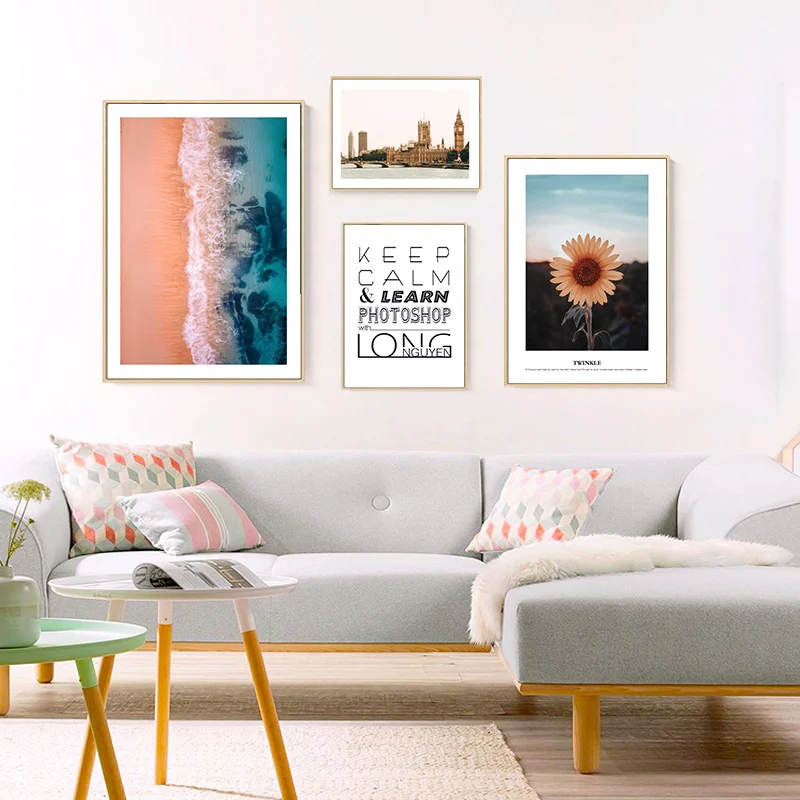 Скандинавский современный минималистичный пейзаж архитектура розовый морской