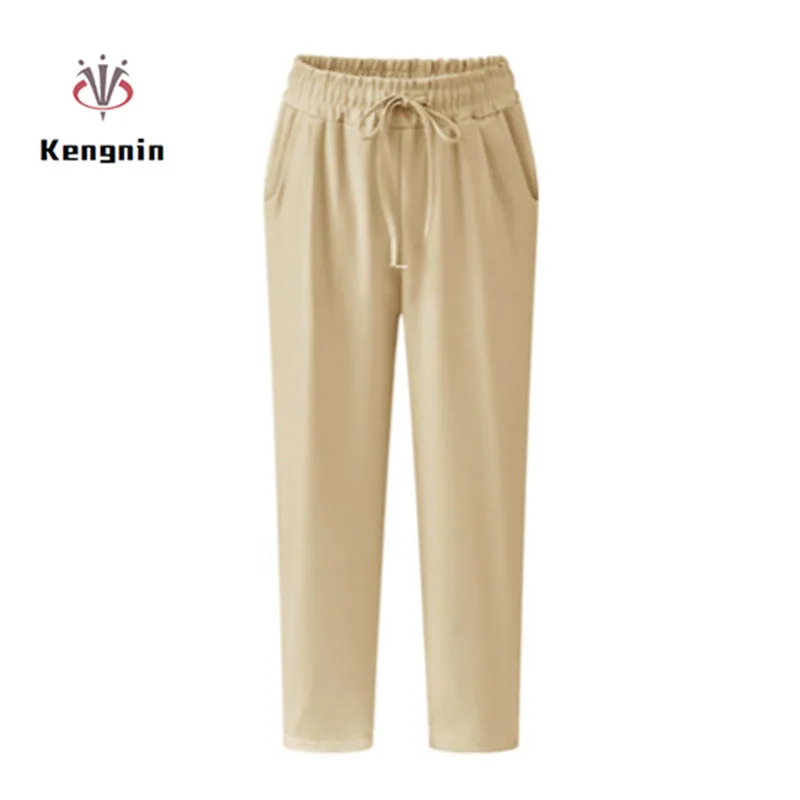 

Женские брюки-султанки в европейском стиле, свободные эластичные спортивные брюки-султанки в стиле палаццо, модель KN01 на весну-лето, 2022