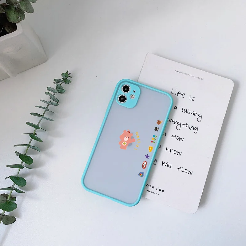 

Cute Bear Cartoon Animal Phone Case For iphone XR XS Max X 12 Mini 11 Pro Max 6s 7 8 Plus SE 2020 Hard Shockproof Lovely Cover