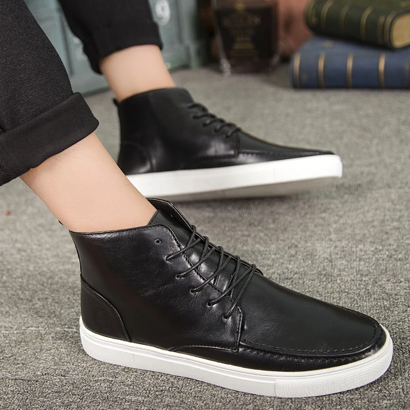 

Men's Leather Casual Shoes Mens Causal Shoes Casual Sneaker Leisure Men Fashion Sport High Top Zapatos Casuales Para Hombre