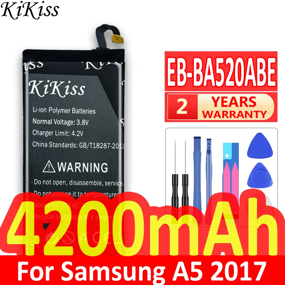 For Samsung Galaxy 2017 Edition A5 2017 A520F SM-A520F Genuine Mobile Phone Replacement Battery EB-BA520ABE 4200mAh