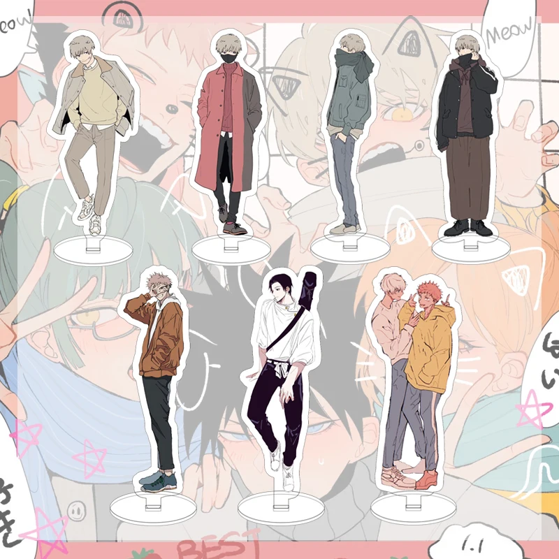 

Japanese Style Anime Jujutsu Kaisen Acrylic Stand Model Plate Gojo Satoru Inumaki Toge Desk Decor Cosplay Xmas Collections Props