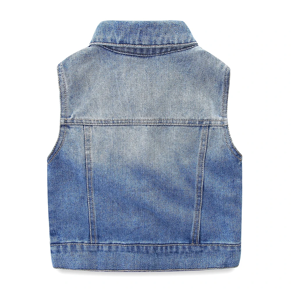 Джинсовый жилет для маленьких девочек с цветочной вышивкой | Мать и ребенок