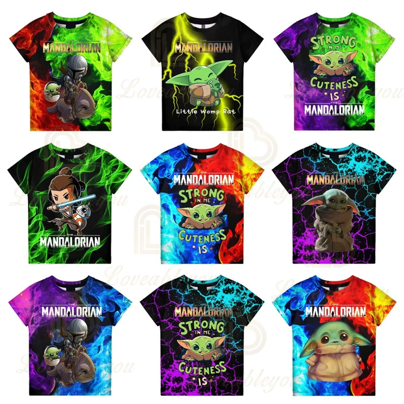 Футболка в уличном стиле для мальчиков и девочек топы с 3D-принтом мандалор летние