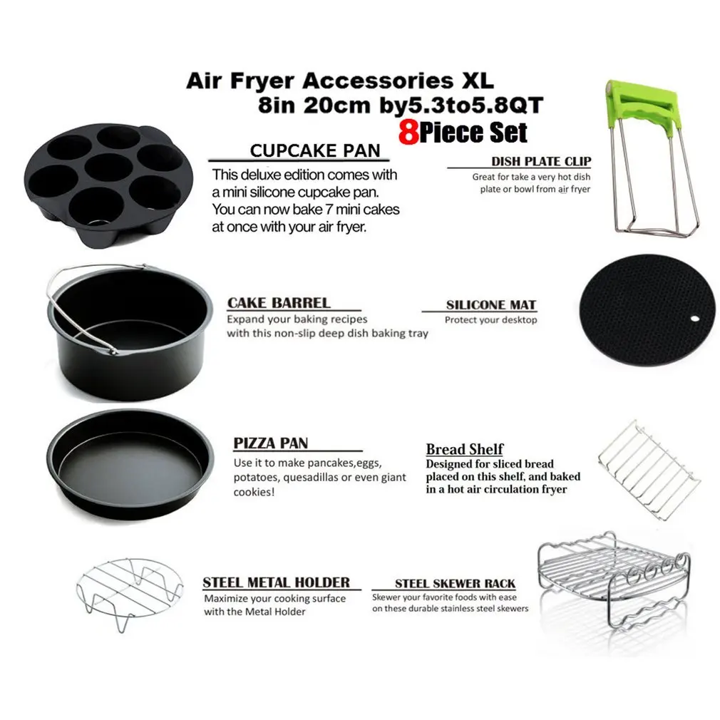 

New 2021 Air Fryer Accessories Anti Scald Metal Bracket Silicone Pad Heat-resistant Kitchen Clamps Air Fryer Part