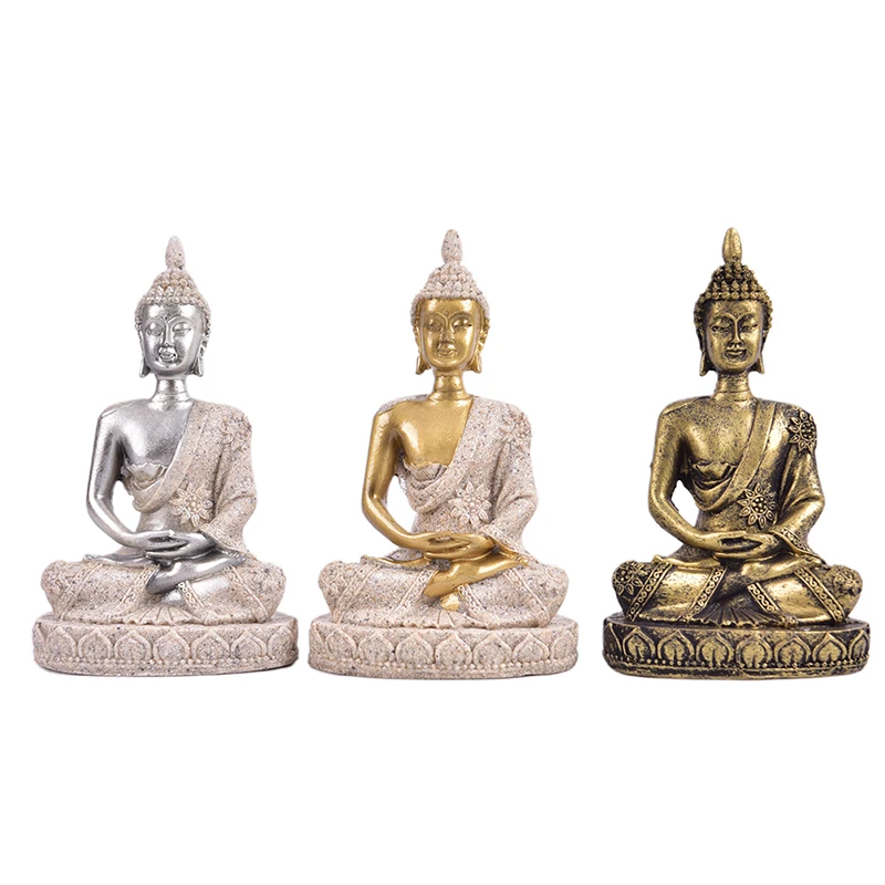 

Статуя Будды природный песчаник таиландский Будда Скульптура индуистской фэншуй фигурка медитации миниатюрный домашний декор