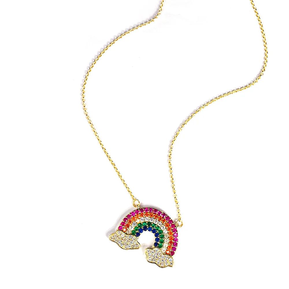 

Rainbow Necklace Mori Style Japanese and Korean New All-Match Girls' Clavicle Chain Necklace Wholesale