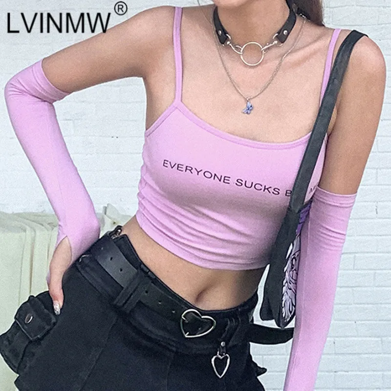 LVINMW пикантный укороченный топ на бретельках с открытой спиной и длинными