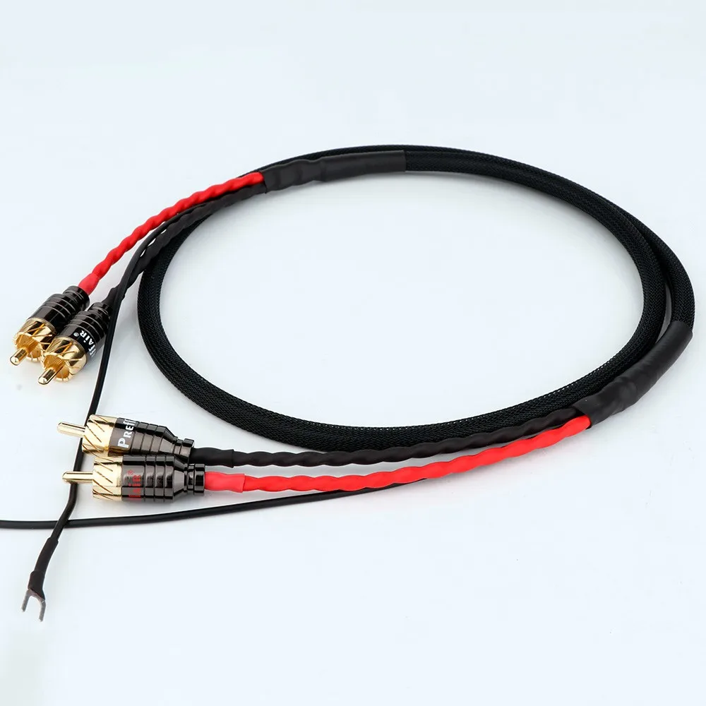 New Hi End Audio RCA Cable of Independent Shielded Signal Line Of LP Vinyl Record Player Amplifier Chassis Gold Plated Connector