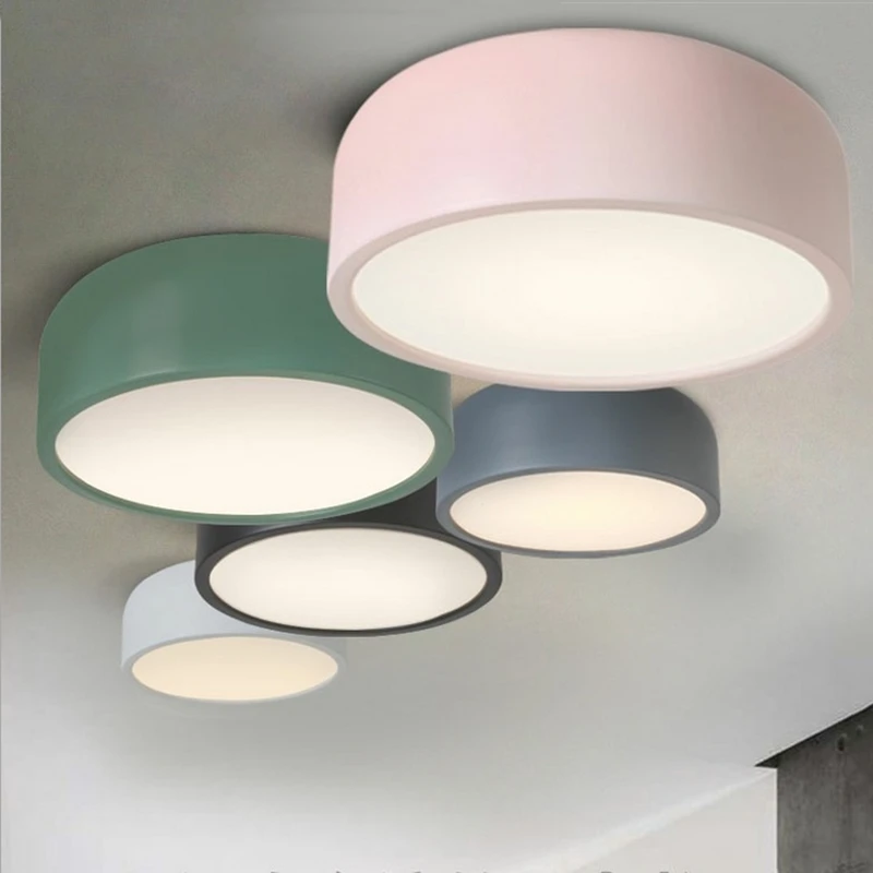 LED e27 round modern ceiling lamp fixture Nordic Home office living room bedroom aluminium lighting | Лампы и освещение