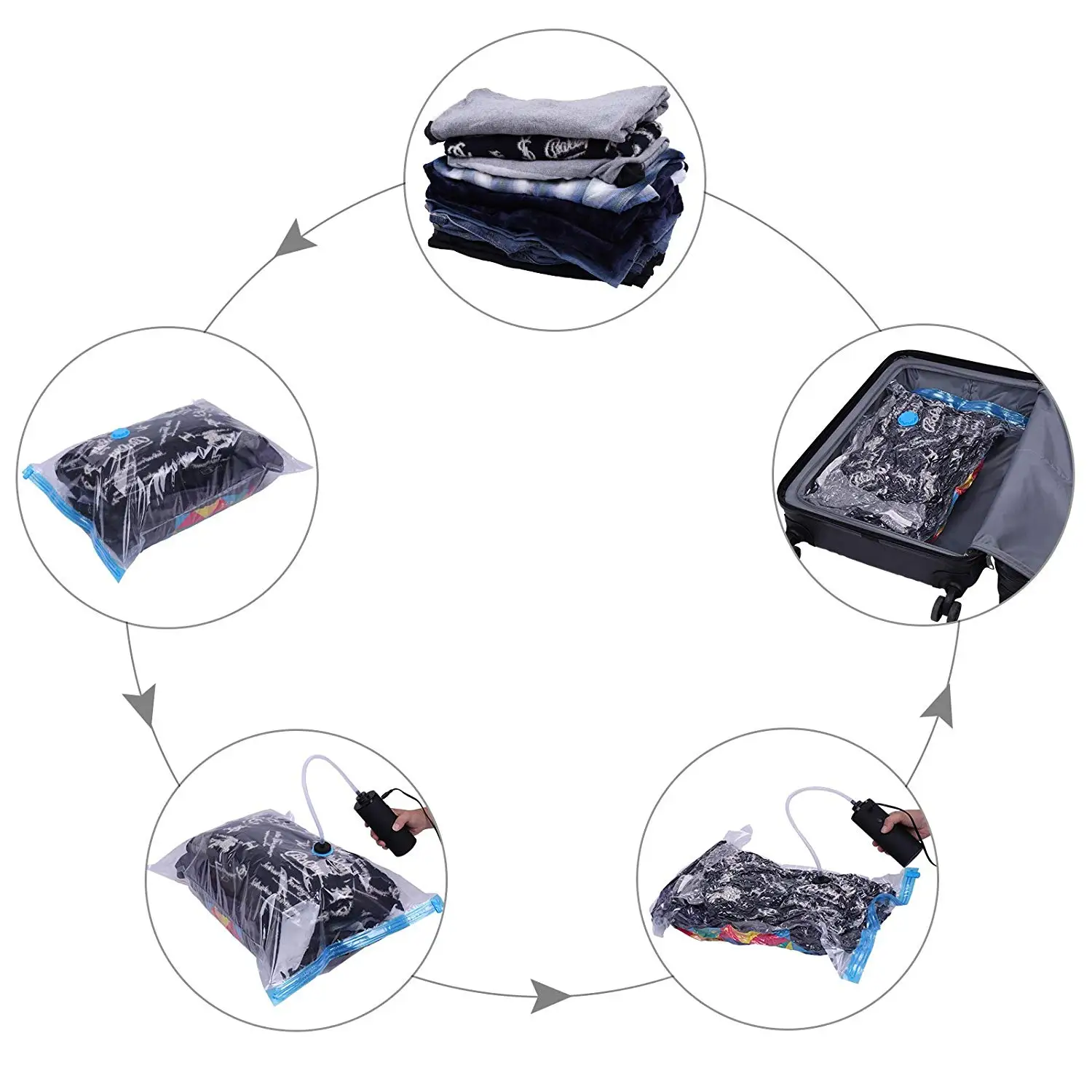 Очень большие вакуумные пакеты для хранения органайзер прозрачные границы