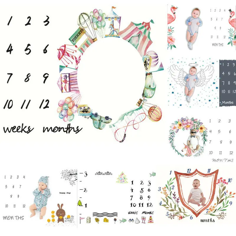 Одежда для новорожденных маленьких девочек и мальчиков Одеяло веху Фотография