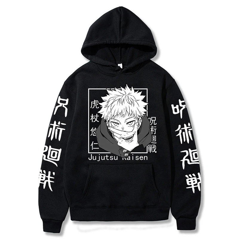 

Japan Anime Pullover Sweatshirts Jujutsu Kaisen Yuji Itadori Printed Harajuku Hip Hop Streetwear Tops Men Women Sudaderas Hombre