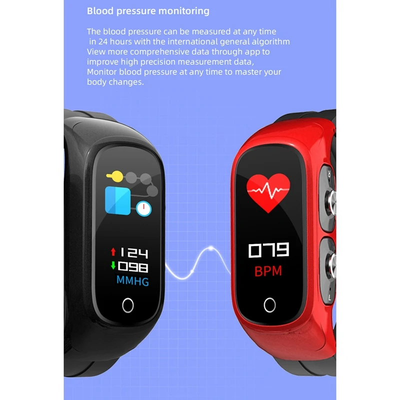 N8 умные часы Беспроводная Bluetooth-гарнитура 2 в 1 Многофункциональный Браслет