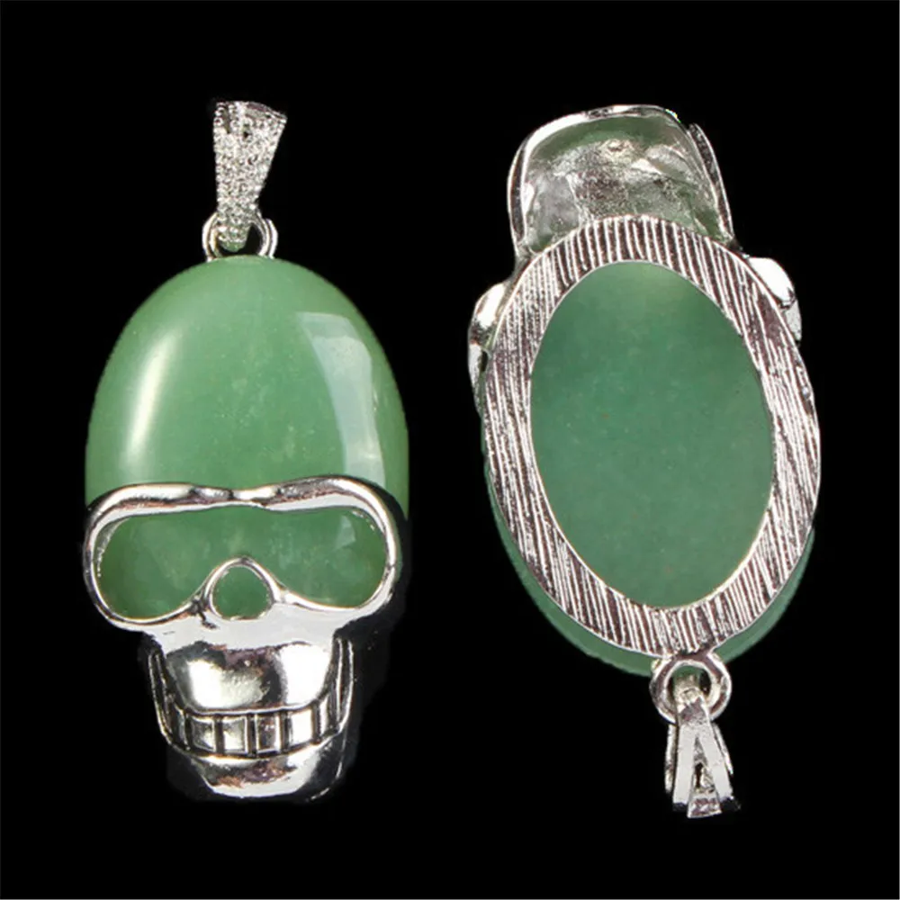 Новинка 6 шт. оптовая продажа из друзы череп натуральный камень ожерелье s кулон