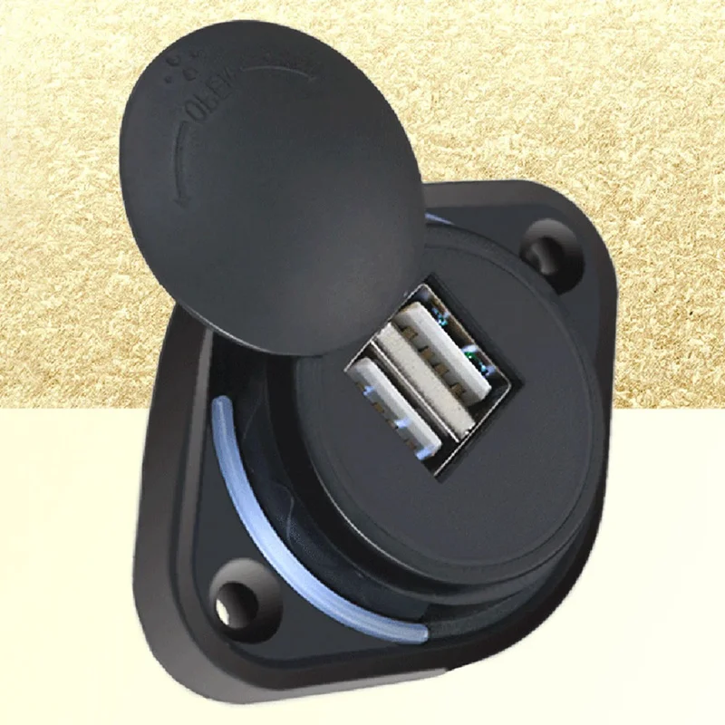 

For Car Dual USB Port Charger Socket Outlet LED Waterproof Adapter Power Socket Universal Motorcycle Bus Ship 12V/24V 3.1A ABS
