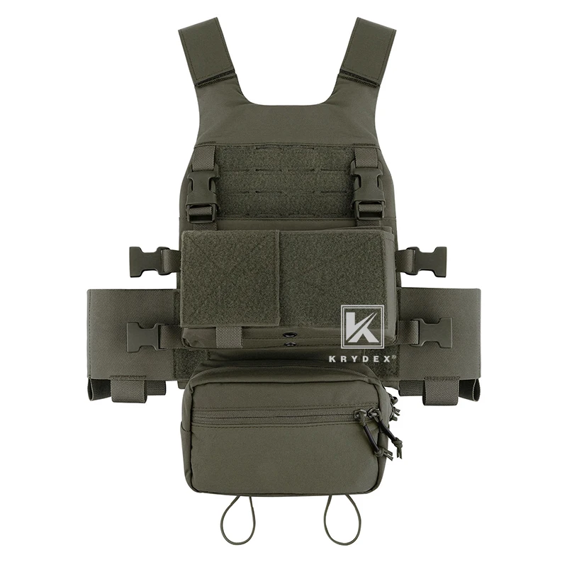 KRYDEX Low Vis Slick Plate Carrier FCS Tactical Vest W/ Elastic Cummerbund Micro Fight MK3 Panel Chassis Drop SACK Pouch Plates | Спорт и