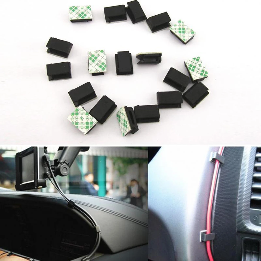 

Auto Cord Fixed Clips 50Pcs Car SUV GPS Data Cable Light Cord Decorative Wire Fixing Organizer Plastic Black Small Car Accessory