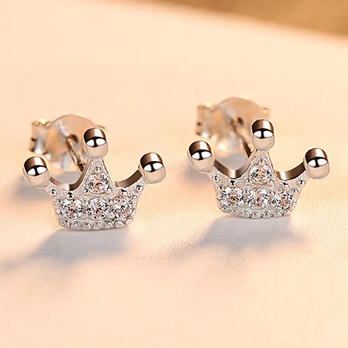 Золотой стильные серьги гвоздики в виде короны 2020 модная новинка ювелирное