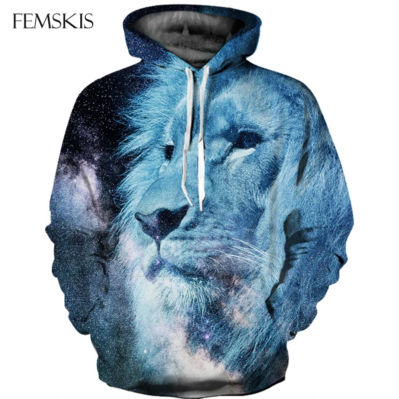

FEMSKIS Fashion Lion 3D Printed Hoodies Men Women Sport Hooded Sweatshirts Pullovers Fashion Tracksuits Colol Animal Streetwear