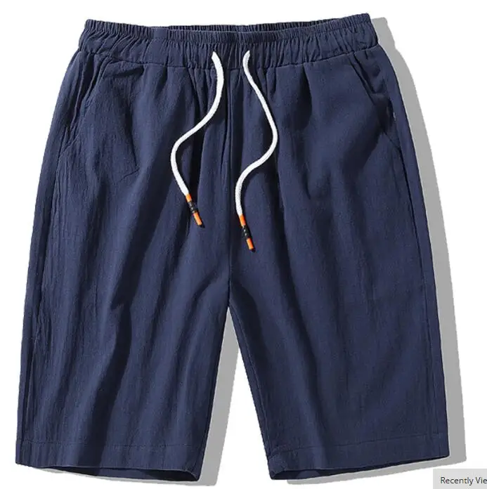 dark blue PEILOW летние мужские пляжные шорты брендовые быстросохнущие дышащие брюки повседневные хлопковые шорты верхняя одежда мужская одежда размер L~ 7XL 8XL - Цвет: dark blue