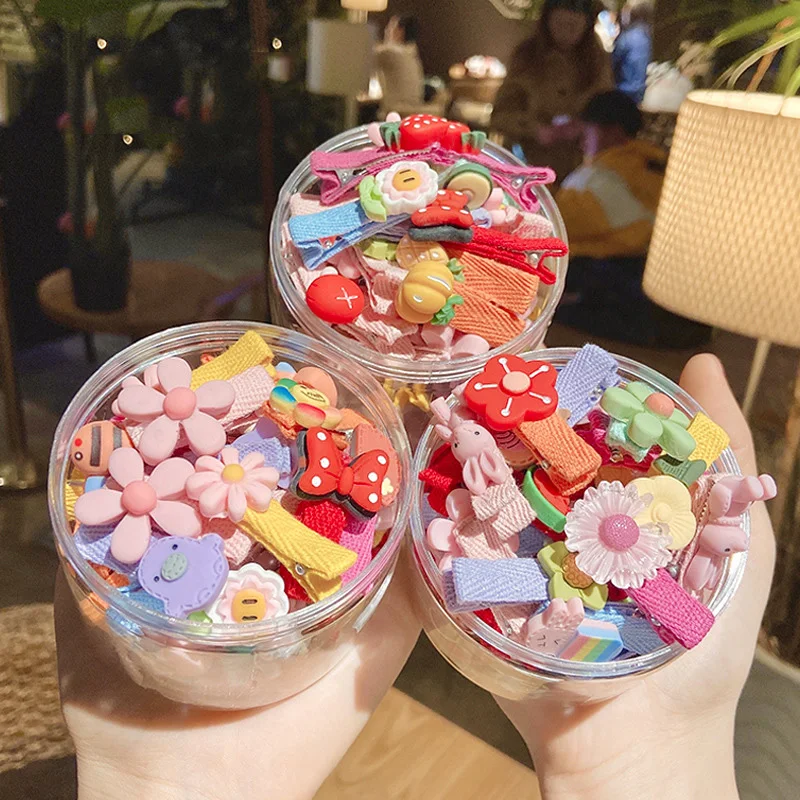 

26PCS/Set Cute Cartoon Fruit Barrettes 2021 New Sweet Hair Clips Candy Color Hairpins Korean Style Hair Accessories Baby Clip