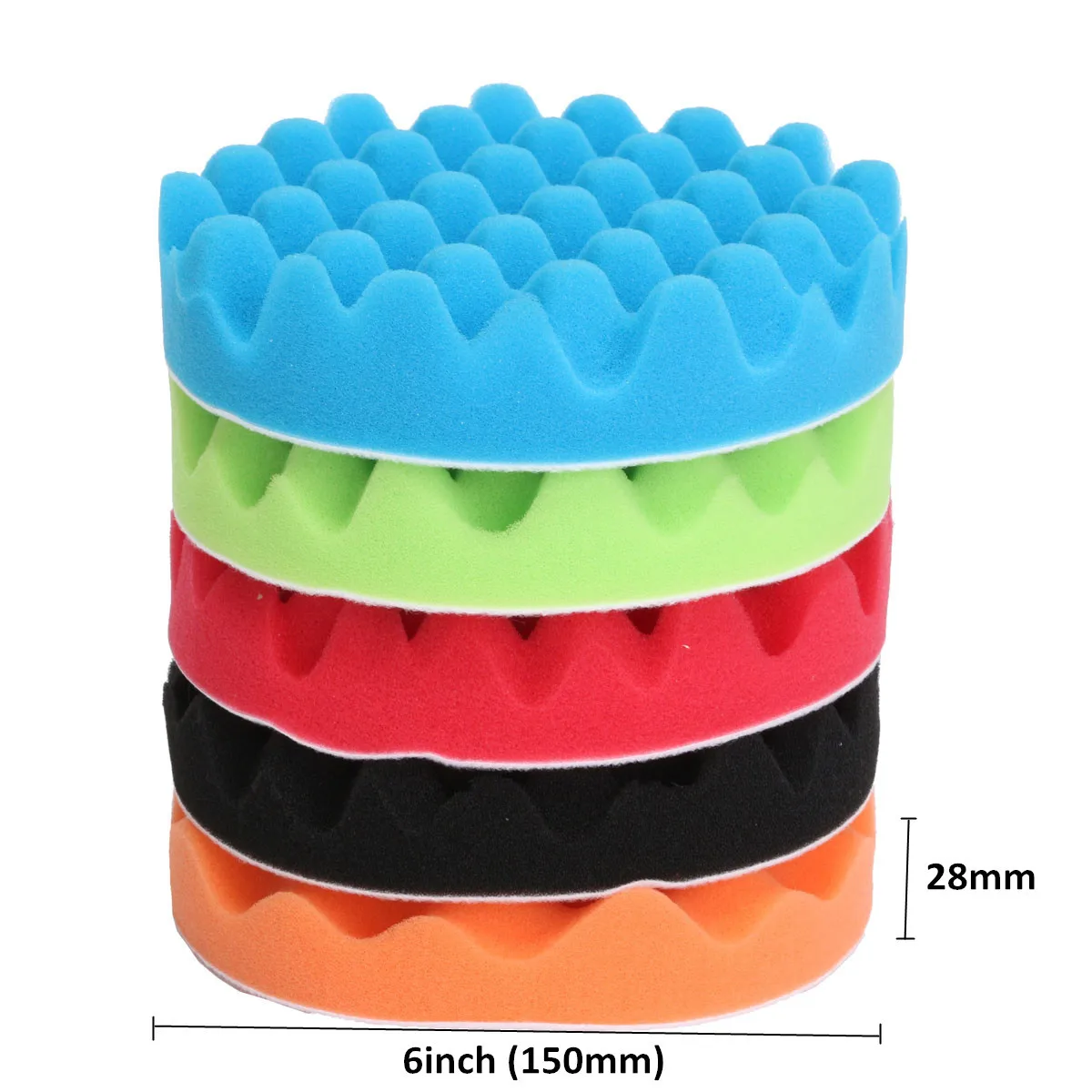 

5Pcs 6 Inch Waxing Buffing Sponge Pad Polishing Rubbing Ruber Scouring Pad Power Scrub All Purpose For Car Repair Auto Care