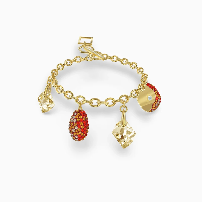 

2020 Fashion Jewelry SWA New THE ELEMENTS Set Gold Exquisite Red Water Drop. Coin Decoration Female Romantic Luxury Jewelry Gift