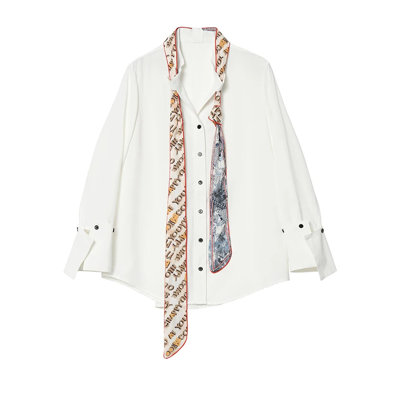 

Nbpm Spring 2021 Women's Clothing Fashion Tie Blouses Solid Top Tunic Female Elegant Long Sleeve Top Blusas Mujer Shirt Vintage