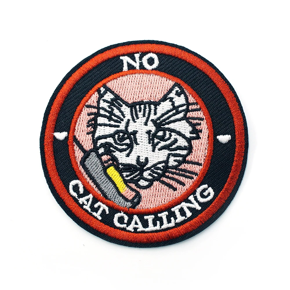 Нет кота вызов Размер: 6 5x6 5 см патч значок вышитая аппликация шитье железа на