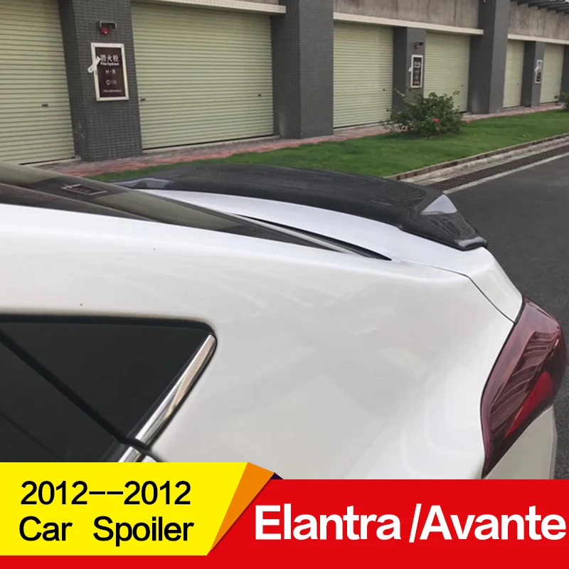 Используется для hyundai Elantra Avante спойлер 2012 13 14 15 16 лет Глянцевая углеродное волокно/FRP заднее крыло R стиль спортивные аксессуары