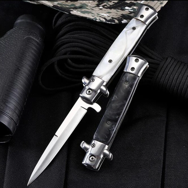 

Folding blade knife High hardness blade wood handle camping knife outdoor stainless steel knives Outdoor Survival Hunting Knife