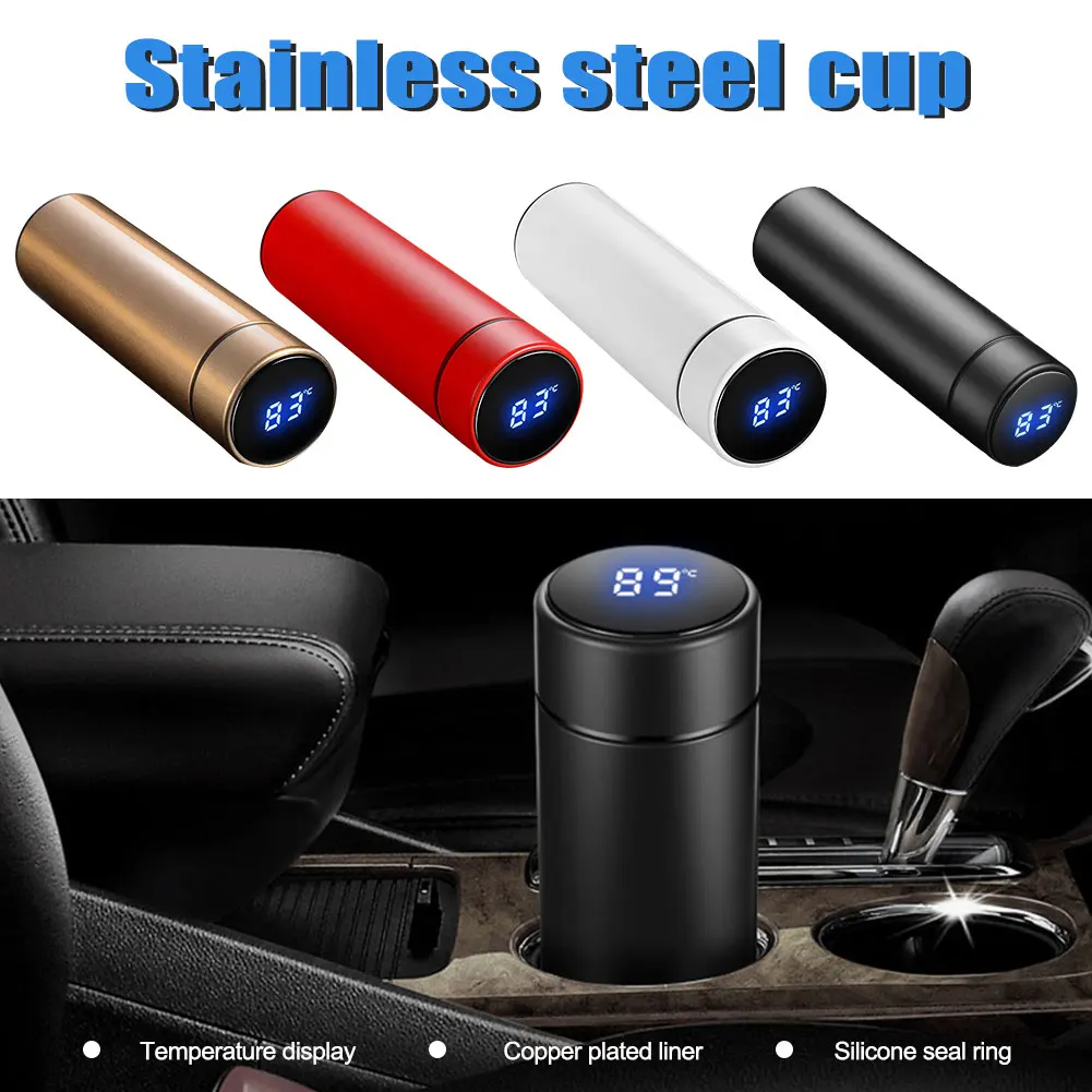 500 мл бутылка для воды вакуумный термос с измерением температуры ЖК дисплей