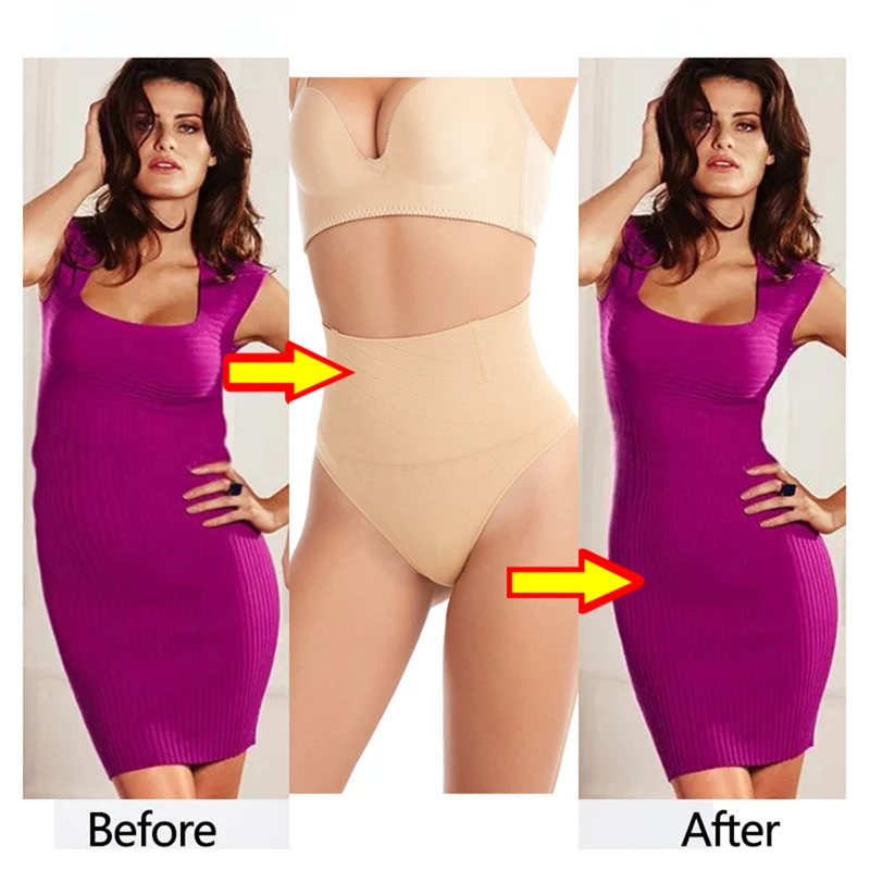 Женское Бесшовное Корректирующее белье утягивающие Трусы стринги с высокой