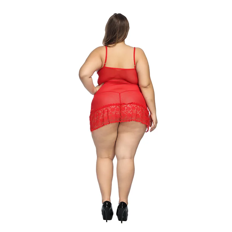 6XL плюс размер женское Красное ночное кружевное белье Porno женская одежда платье