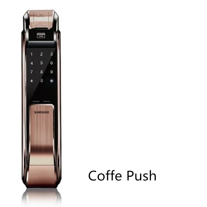 718 Coffe Push SAMSUNG цифровой дверной замок с отпечатком пальца, нажимной ключ без ключа, SHS-P718 с отпечатком пальца, английская версия, большой врезной AML320 - Цвет: 718 Coffe Push