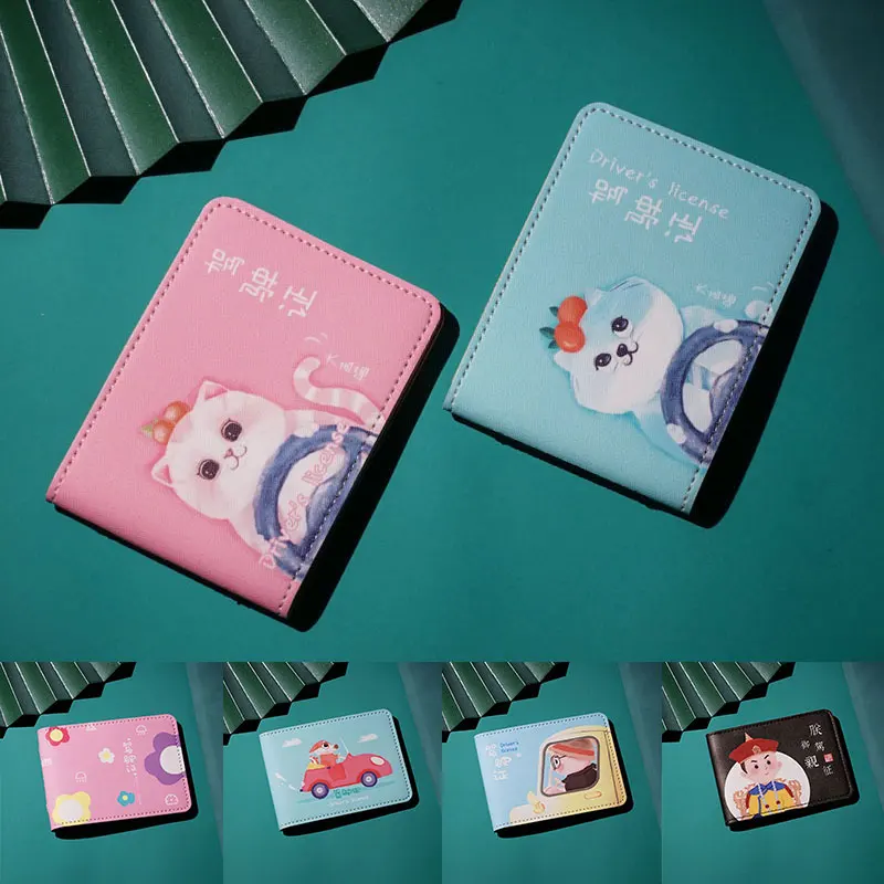 

Fashion Pu Leather Driver License Cover Cartoon Cute Card Case Business Card Holder Men Women Id Passport Card Wallet Bags