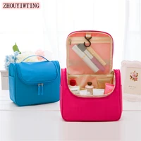 women portable travel cosmetic bag hanging makeup waterproof wash case zipper organizer storage three dimensional toiletry pouch