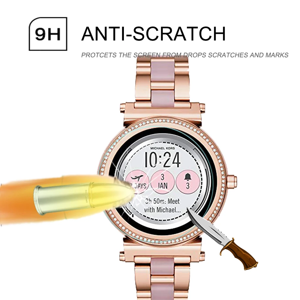 3 шт Закаленное стекло протектор экрана для Майкл Корс доступа sofie gen 2 часы