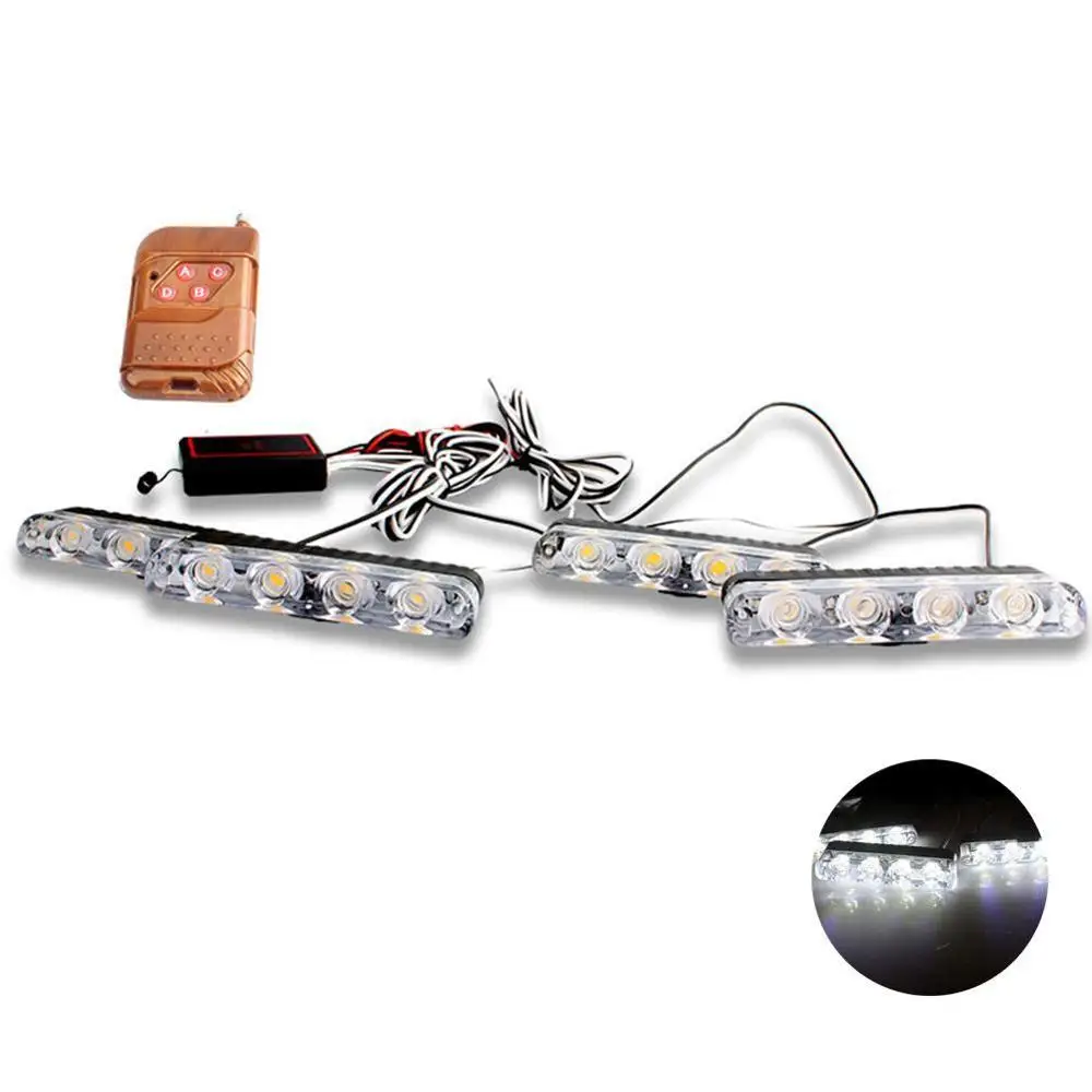 Прозрачная Автомобильная 16 Светодиодный в красном и синем цветах полиции