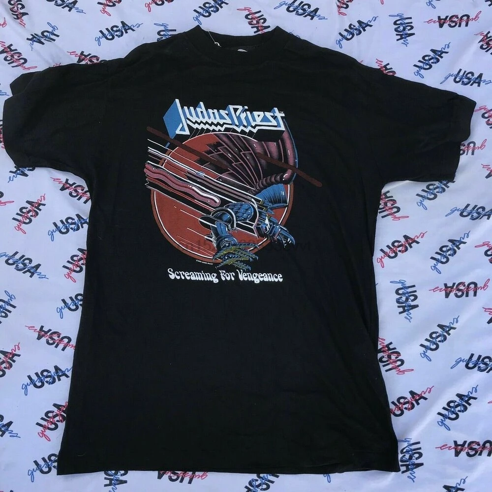 Винтаж 80s JUDAS PRIEST 82-83 Кричащие для Vengeance World Tour Перепечатка |