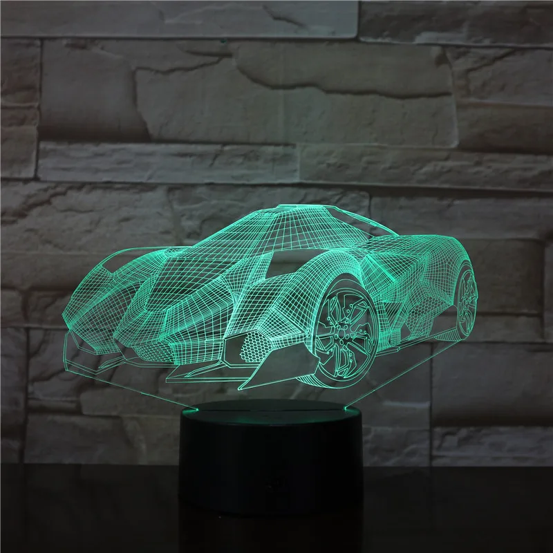 3D 3507 автомобиль супербыстрый дизайн автомобиля светодиодная ночная лампа с