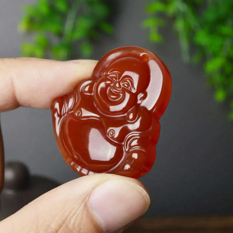 Оптовая продажа 10 шт. буддийский амулет Будды настоящий красный агат миля